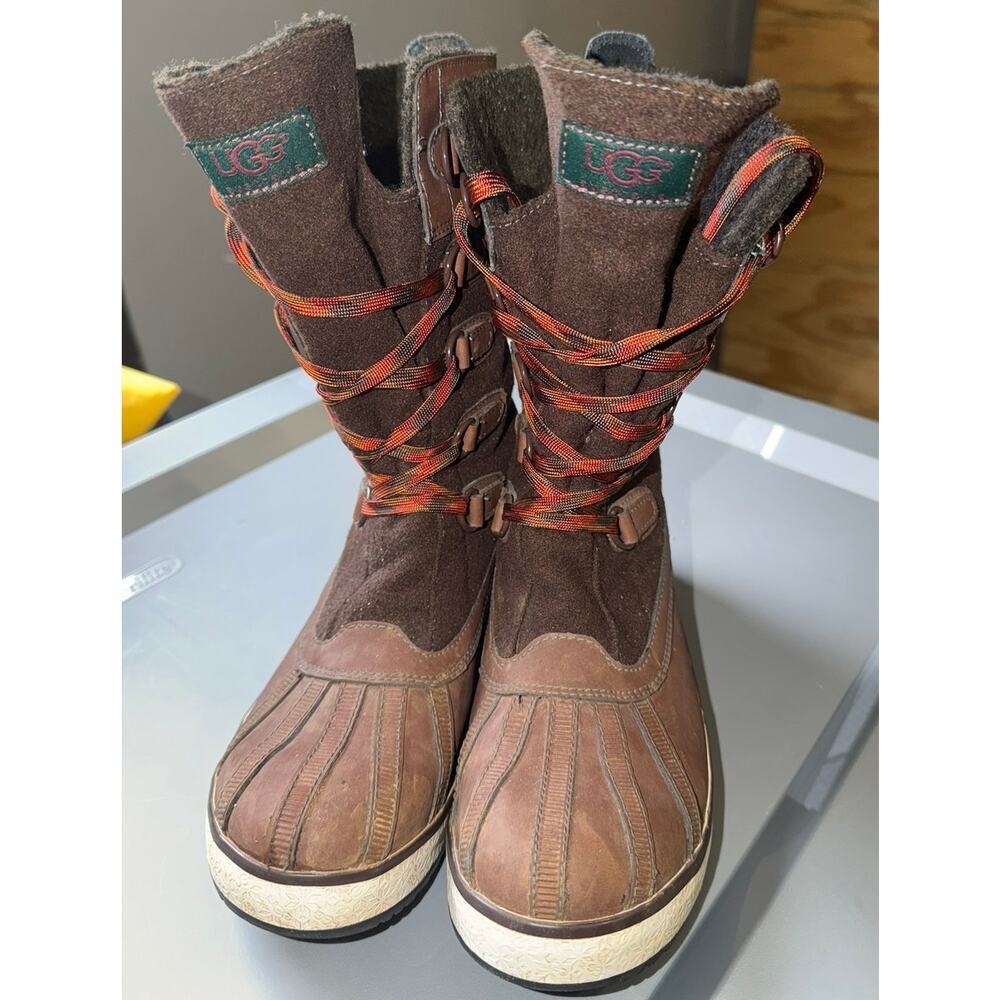 Women's Ugg Baroness 7‎ Mid Waterproof Snow Boots Winter Duck Rain Lace